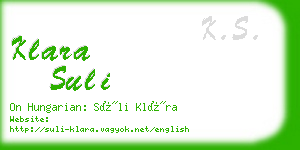 klara suli business card